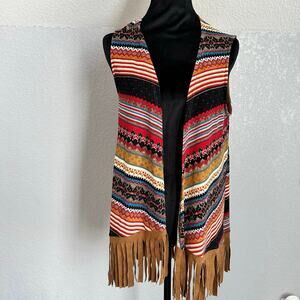 Vocal Made In U.S.A Western vest Fringe Small Brown